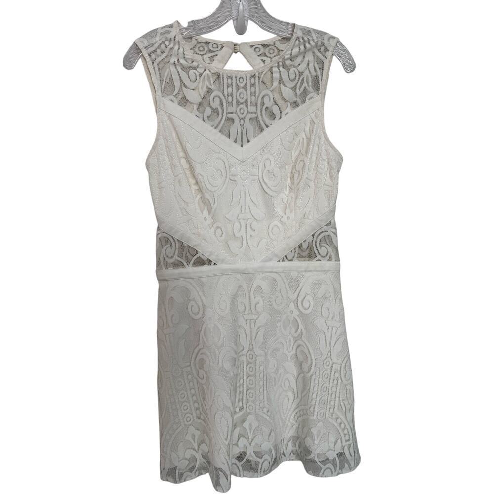 ALEXIS Cream Lace Cutout Mini Dress